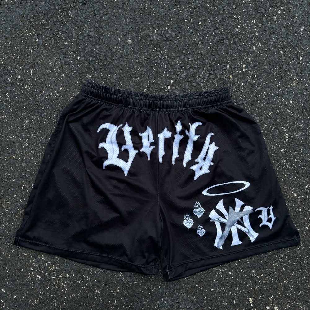 Black Graphic Men's Shorts